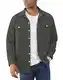 EKLENTSON Langarm Cord Hemd Herren Regular Fit Casual Longshirt Button Down Holzfällerhemd mit Taschen (M, Dunkelgrau)