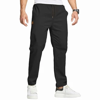 ZOXOZ Herren Chino Cargo Hose Freizeithose Cargohose Jogginghose Sporthose Schwarz