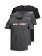 JACK & JONES Herren JJECORP Logo Tee SS Crew Neck 3er Pack Kurzarm T-Shirt, Pack B, Asphalt/Black/DGM, M
