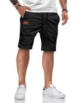 HMIYA Kurze Hosen Herren Shorts Sommer Chino mit Taschen Schwarz