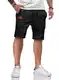 HMIYA Kurze Hosen Herren Shorts Herren Sommer Chino Baumwolle Elastische Taille mit Taschen(Schwarz,EU-M)