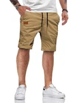 HMIYA Kurze Hosen Herren Shorts Sommer Chino mit Taschen Khaki