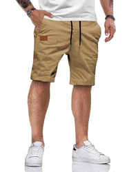 HMIYA Kurze Hosen Herren Shorts Sommer Chino mit Taschen Khaki
