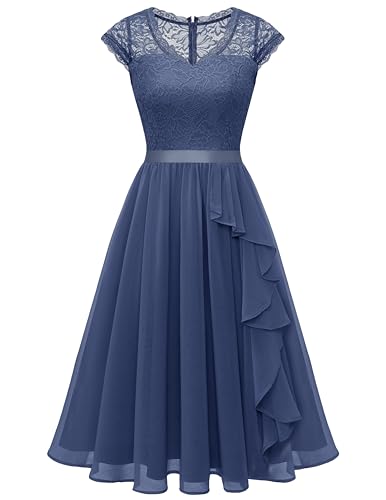 WedTrend Damen Heimkehrkleid 2025, Flatterärmel, Spitze & Chiffon – Elegantes Kleid Für Hochzeit & Party