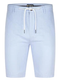 Leinen Shorts Herren Sommer Regular Fit RIVOliver Kurze Hosen Bermuda Knielang Einfarbig, Größe:M, Farbe:Bright Sky Blue