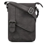 ROYALZ Leder Umhängetasche Klein Herren 'Louisiana' Navy/Grau