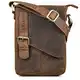 ROYALZ 'Louisiana' Leder Umhängetasche Klein für Männer Herren Ledertasche Mini Seitentasche Vintage Look Tasche zum Umhängen, Farbe:Nevada braun