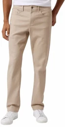 Mens Mid-Weight Comfort Stretch Knit Denim 5 Pocket Pant (US, Waist Inseam, 34, 32, Regular, Regular, Tan)