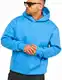 behype. Herren Oversize Hoodie Kapuzenpullover Einfarbig Basic Heavy Blank Pullover Unifarben Kapuzen-Sweatshirt in Blue-XS