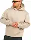 behype. Herren Oversize Hoodie Kapuzenpullover Einfarbig Basic Heavy Blank Pullover Unifarben Kapuzen-Sweatshirt in Taupe Light-M