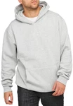behype. Herren Oversize Hoodie Kapuzenpullover Einfarbig Basic Heavy Blank Pullover Unifarben Kapuzen-Sweatshirt Grau Melange