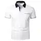 APAELEA Herren Poloshirt Kurzarm Basic Button T-Shirt mit Tasche Weiß M