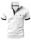 GLESTORE Kurzarm Poloshirt Herren T Shirt Männer Hemd Herren T-Shirt Sommer Polo Shirt Weiß M