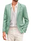COOFANDY Herren Sakko Sportlich Freizeit Blazer Anzugjacke Slim Fit Casual Jackett 1 Knopf Aquagrün M