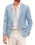 COOFANDY Herren Blazer Sakko Modern Elegant  Blaugrau