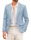 COOFANDY Herren Sakko Sportlich Freizeit Blazer Modern Anzugjacke Casual Jackett 1 Knopf Blaugrau M