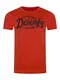 DENIMFY Tshirt Herren Regular Fit DFNuri Rundhalsausschnitt Kurzarm Sommer Tee Shirt Logoprint Baumwolle, Größe:M, Farben:Strawberry Red (HDY)