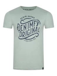 Tshirt Herren Regular Fit DFNuri Rundhalsausschnitt Kurzarm Sommer Tee Shirt Logoprint Baumwolle, Größe:M, Farben:Iceberg Green (IDY)