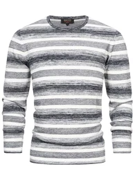 Herren INManfred Feinstrickpullover aus 100% Baumwolle Strickpullover für Männer Navy Mix M