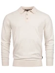 Indicode Herren Pullover INChips Polokragen Ecru Mix
