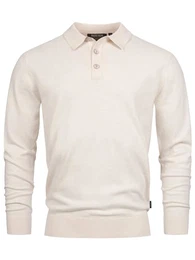 Herren INChips Pullover aus 80% Baumwolle mit Polokragen Herren-Pullover für Männer Ecru Mix M