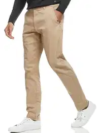 Herren INKellen Chinohose mit 4 Taschen Stretch Hose Herrenhose für Männer Cornstalk M