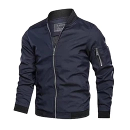 Herren Leichte-Dünne Bomberjacke-Klassische Stehkragen Jacke Outdoor Sportjacke Reißverschluss Freizeit Lässige Winddichte Fliegerjacke Frühling Sommer Herbst Blouson Übergangsjacke Blau M