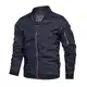 Herren Leichte-Dünne Bomberjacke-Klassische Stehkragen Jacke Outdoor Sportjacke Reißverschluss Freizeit Lässige Winddichte Fliegerjacke Frühling Sommer Herbst Blouson Übergangsjacke Blau M