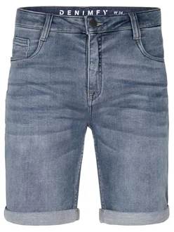 DENIMFY Jeans Shorts Herren Regular Fit DFAri Middle Blue Denim DENIMFY Jeans Shorts Herren Regular Fit DFAri Middle Blue Denim