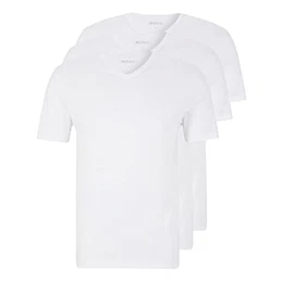 Herren Classic T-Shirts Kurzarm Shirts Pure Cotton V-Neck 3er Pack, Farbe:Weiß, Artikel:-100 White, Größe:M