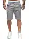 Uusollecy Kurze Hosen Herren, Schmale Passform Chino Shorts Herren, Regular Fit Harlem Herren Shorts Sommer mit Tasche, Grau M