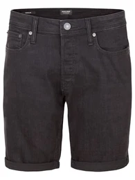 Jeans Shorts Herren Stretch Kurz Regular Fit JJIRICK Kurze Hosen Bermuda Shorts Sommer Denim Einfarbig, Größe:M, Farbe:Black Denim (AM 137)