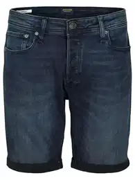 Jeans Shorts Herren Stretch Kurz Regular Fit JJIRICK Kurze Hosen Bermuda Shorts Sommer Denim Einfarbig, Größe:M, Farbe:Blue Denim (AM 146)