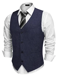 Herren Anzug Westen Slim fit Elegant Hochzeit Anzugweste Klassische Casual Businessweste Formelle Smoking Westen mit Taschen