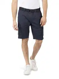 Cargo Shorts Herren mit Gürtel Regular Fit RIVJoko Kurze Hosen Cargoshorts Sommer Stretch, Größe:M, Farbe:Navy