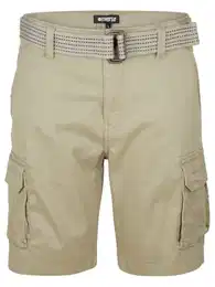 Cargo Shorts Herren mit Gürtel Regular Fit RIVJoko Kurze Hosen Cargoshorts Sommer Stretch, Größe:M, Farbe:Beige