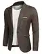 COOFANDY Sakko Herren Sportlich Freizeit Blazer Leinen Slim Fit Anzug Lässig Sommersakko Braun M1