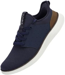 Herren Slip On Sneaker Atmungsaktiv Schnürsenkel Walkingschuhe Fitness Turnschuhe Sportschuhe Hand-Free Freizeitschuhe Business Schuhe (Blau 41)