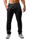 Runcati Herren Leinenhose Einfarbiges Lang Leicht Sommerhose Loose Fit Freizeithose mit Kordelzug für Urlaub Strand Schwarz M
