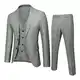 DABASHAN Herren Anzug 3 Teilig Slim Fit Herrenanzug Sakko Weste Hose Knopf Smoking Anzug Klassische Blazer Weste Hosen Set Männer Anzug für Hochzeit Business (Grey-B, M)