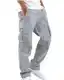 NANAMEEI Arbeitshose Herren Cargohose Herren Wander Herren Hose Lang Hose mit Gummizug Herren Grau M