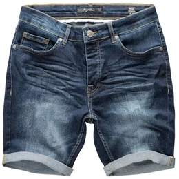 Herren Jeansshorts Bermuda Männer Kurze Hose Regular Fit 7981 Dunkelblau W32