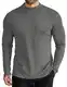 COOFANDY Pullover Herren mit Stehkragen Thermoshirt Feinstrick Winter Halbes Rollkragenshirt Langarm Basic Männer Pullover Dunkelgrau M