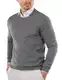 COOFANDY Herren Pullover mit Rundhals Feinstrick Slim Fit Strickpullover Feiner Leichte Crewneck Sweater Grau M