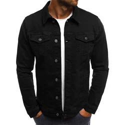 amropi Jeansjacke für Herren Jacket Denim Jeansmantel Jeans Jacken Schwarz