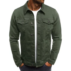 amropi Jeansjacke für Herren Jacket Denim Jeansmantel Jeans Jacken Grün