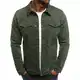 amropi Jeansjacke für Herren Jacket Denim Jeansmantel Jeans Jacken Grün, M