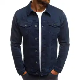 Jeansjacke für Herren Jacket Denim Jeansmantel Jeans Jacken Marine, M