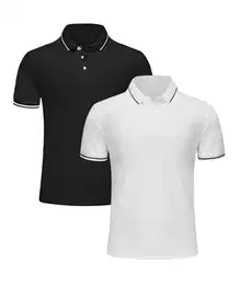 Djtnzdm Poloshirt Herren Regular Fit Exzellente Qualität Einfarbig Grundlegende Polohemd Freizeit Elastisch Sommer Funktions Polo tshirt M 2er Pack Schwarz Weiss