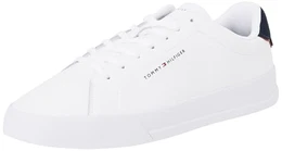 Herren Court Sneaker Detail Essential aus Leder, Weiß (White/Desert Sky), 41